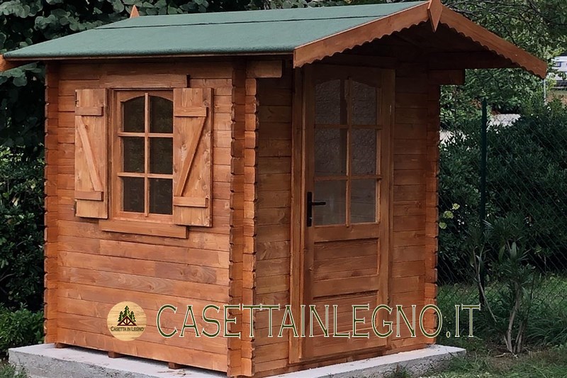 CASETTA IN LEGNO.IT PORTA SINGOLA E FINESTRA LATERALE